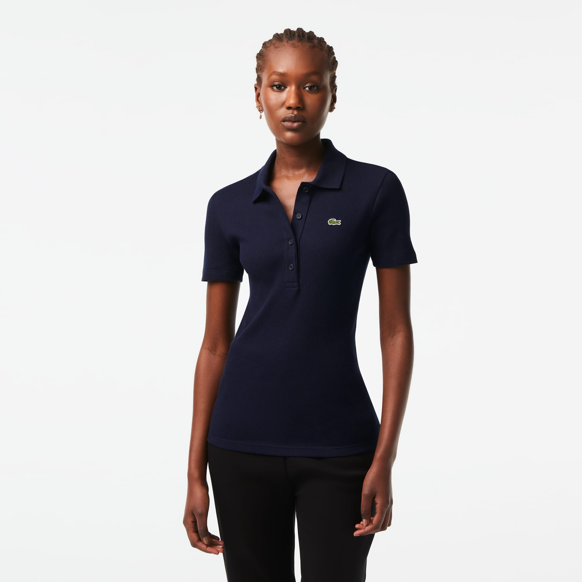 売れ筋商品|||ラルフローレン カットソー トップス レディース Women's Ribbed Cotton Tee Newport Navy Ribbed Cotton Tee | Ralph Lauren