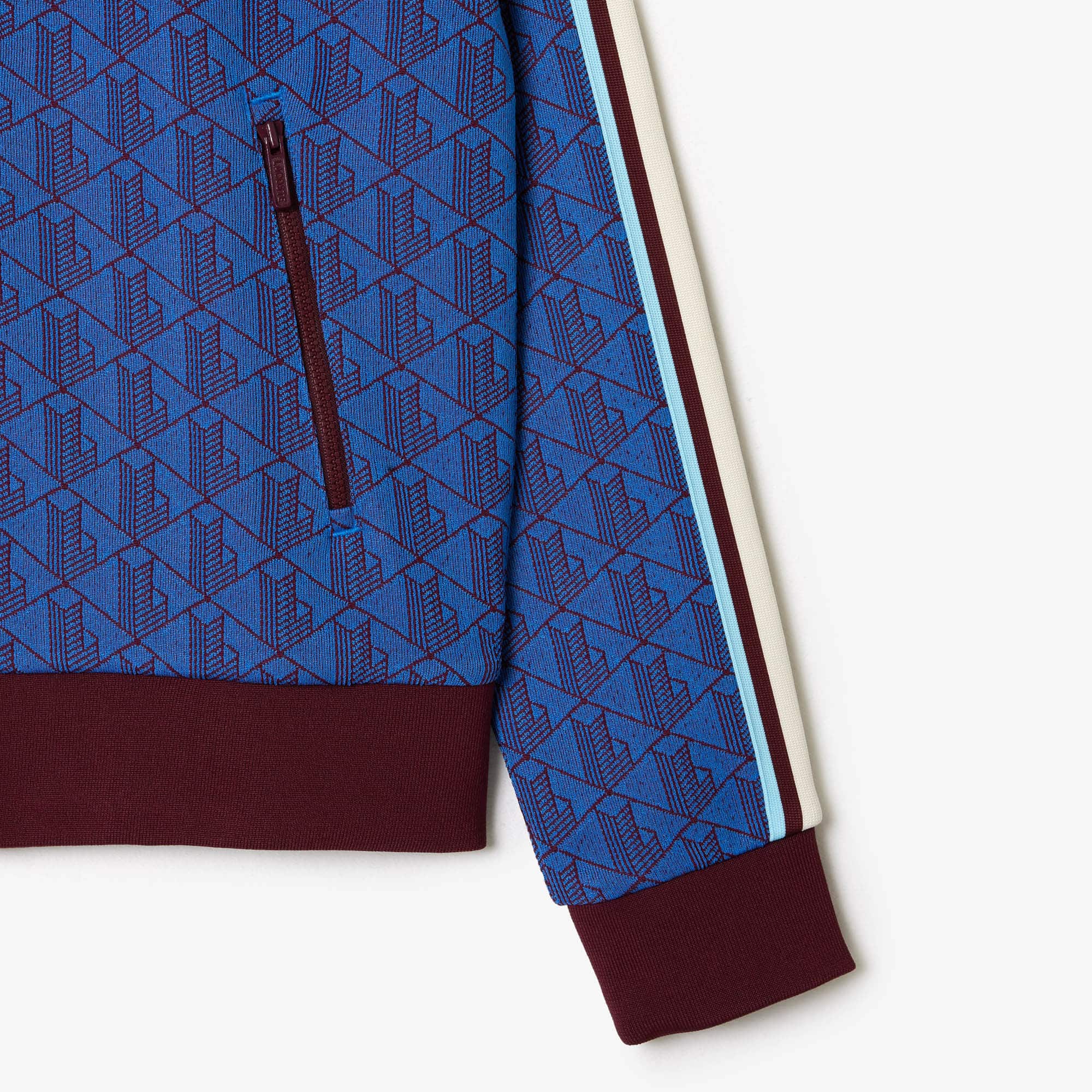 Women's High-Neck Zip-Up Jacquard Monogram Sweatshirt