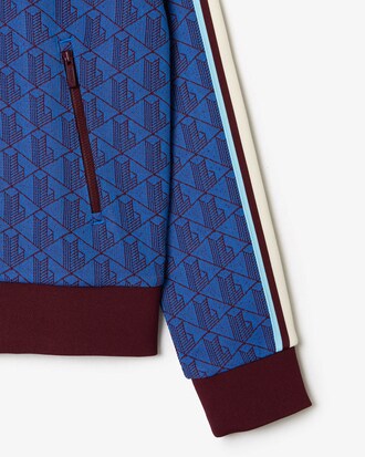 Women's High-Neck Zip-Up Jacquard Monogram Sweatshirt