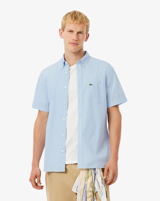 Camisa A Cuadros De Corte Regular Y Manga Corta Para Hombre