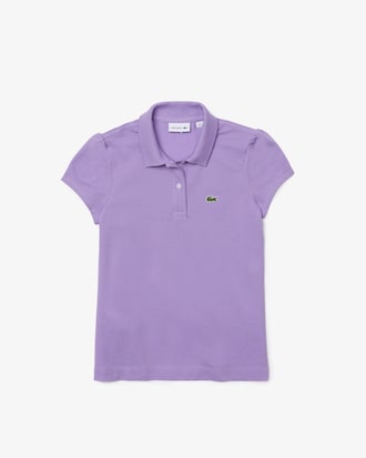 Kids' Scalloped Collar Mini Piqué Polo