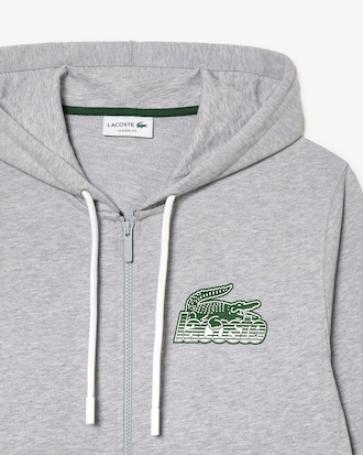 Sudadera Con Capucha Y Cierre De Felpa No Cepillada Para Hombre