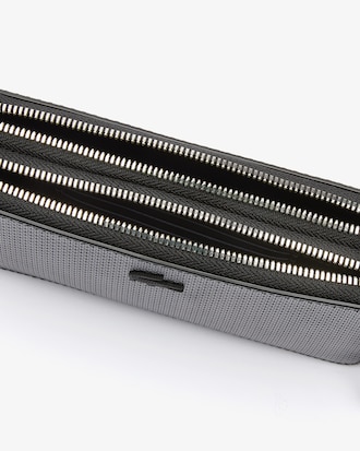 Pochette smartphone zipp&eacute;e Chantaco &agrave; bandouli&egrave;re en cuir piqu&eacute;