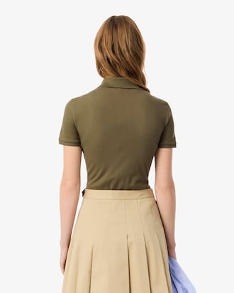 Polo femme L.12.D slim fit en piqué de coton stretch