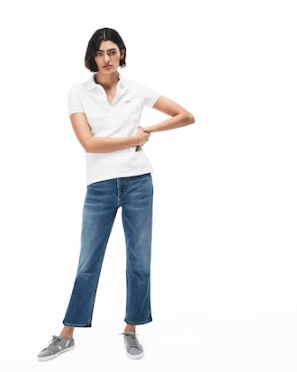 Women's Slim Fit Stretch Mini Cotton Piqué Polo Shirt