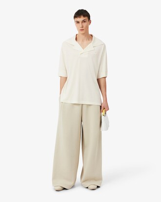 Runway Oversized Silk Piqu&eacute; Polo Shirt