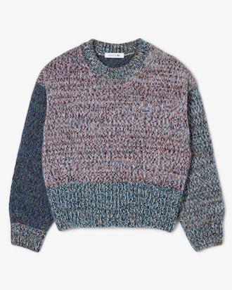 Women's High-Neck Wool Blend Cable Knit Sweater