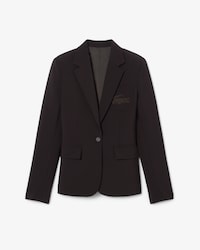 Women's Embroidered Logo Slim Fit Wool Blazer