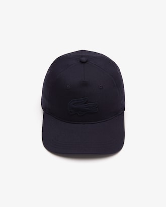 Casquette avec badge crocodile matelass&eacute; en twill de coton