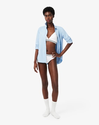 Ribbed Cotton Triangle Bralette