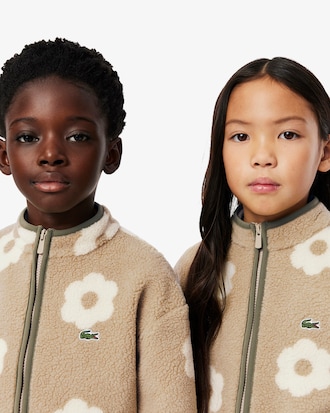 Chamarra polar con Cierre y estampado floral