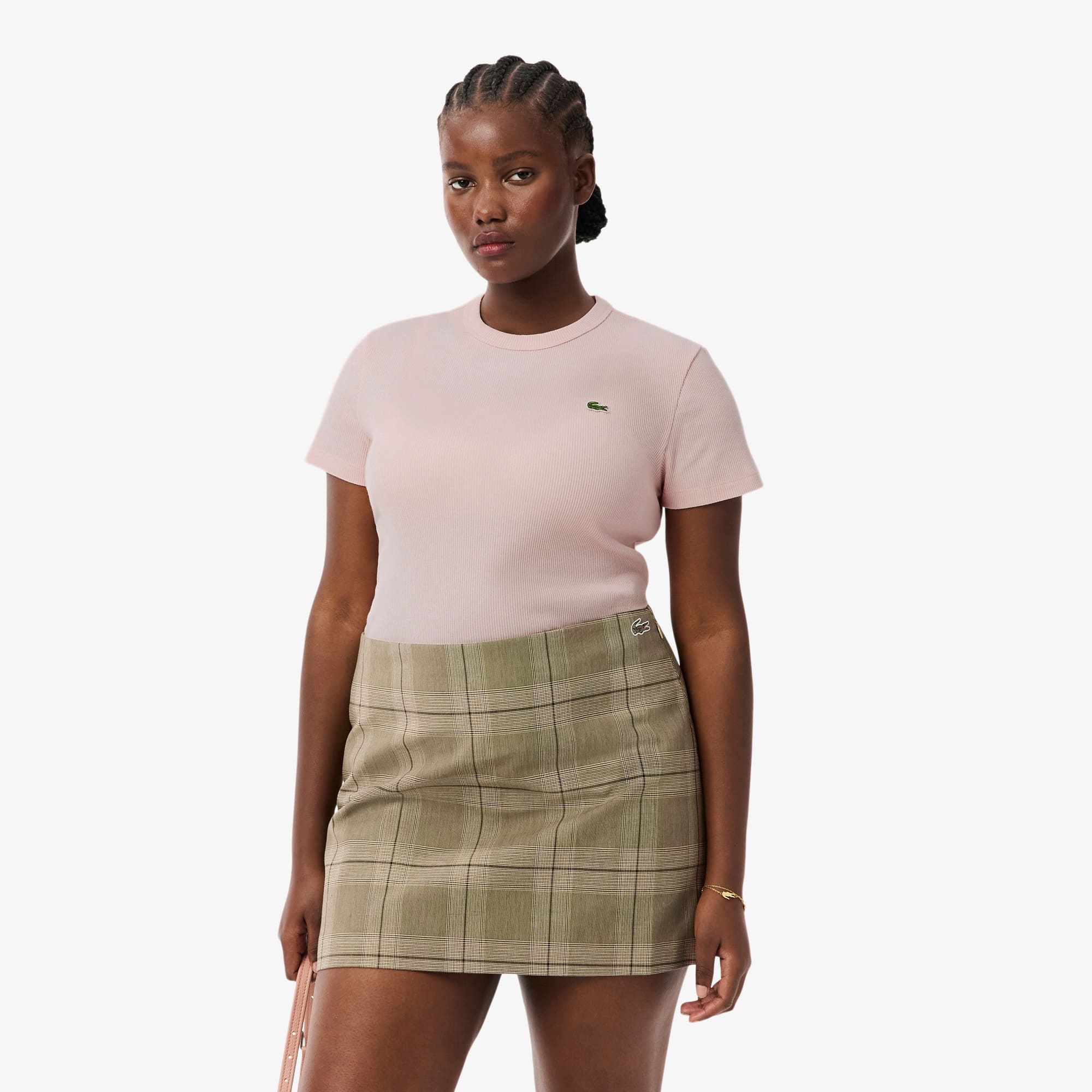 Women's Slim Fit Ribbed Cotton T-Shirt - T-Shirts & Tops - New In