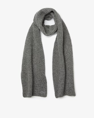 Conjunto de bufanda y gorro de lana jaspeada de canal&eacute; para hombre