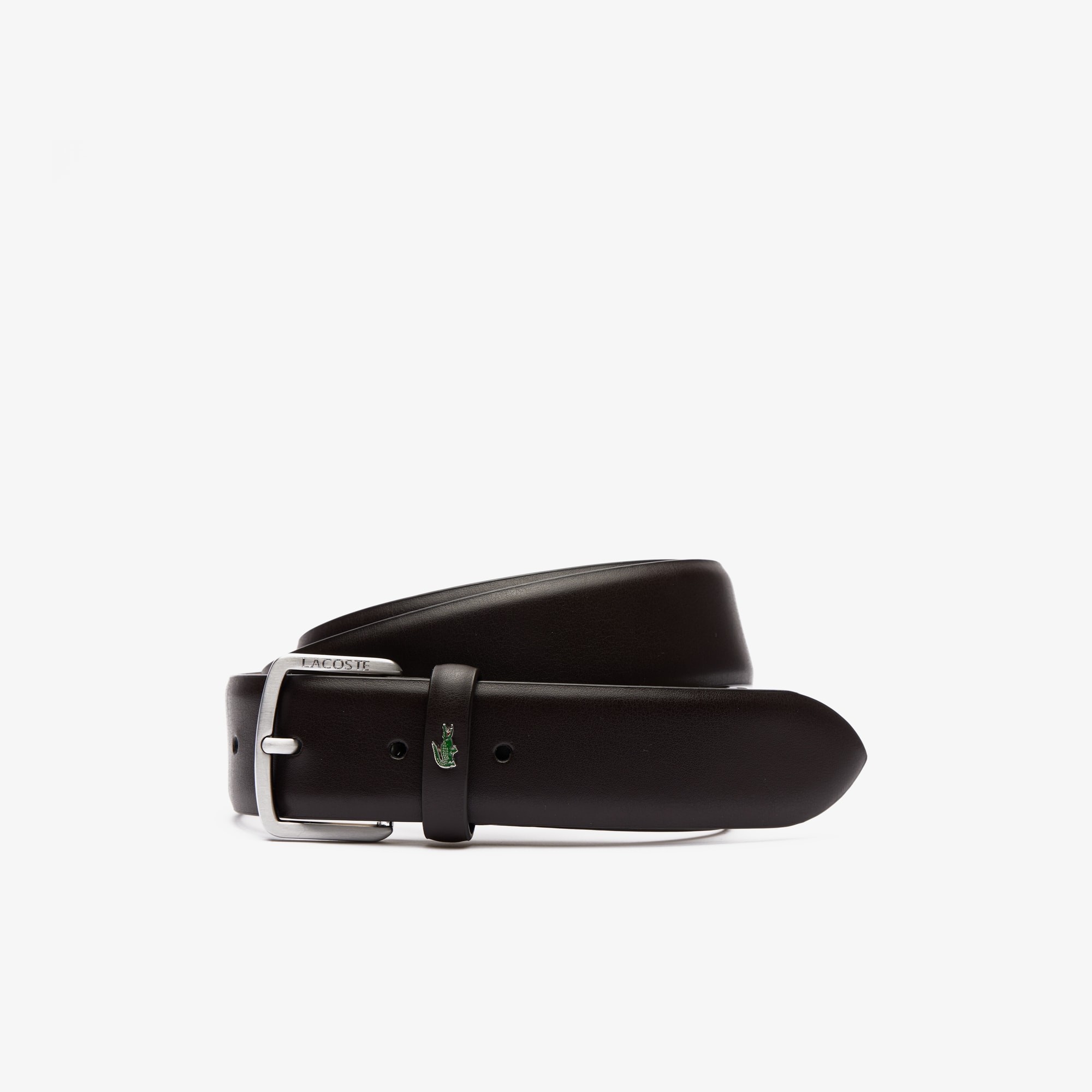 Lacoste Cinturón De Piel Lisa Castano