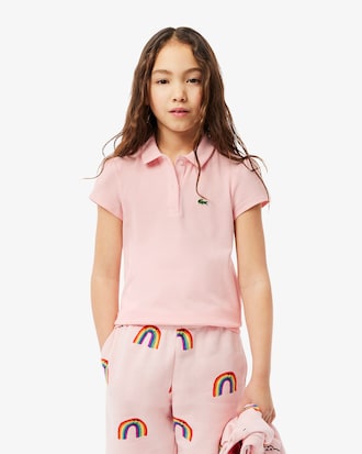 Kids' Scalloped Collar Mini Piqué Polo