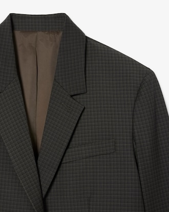 Women's Wool Blend Checked Blazer