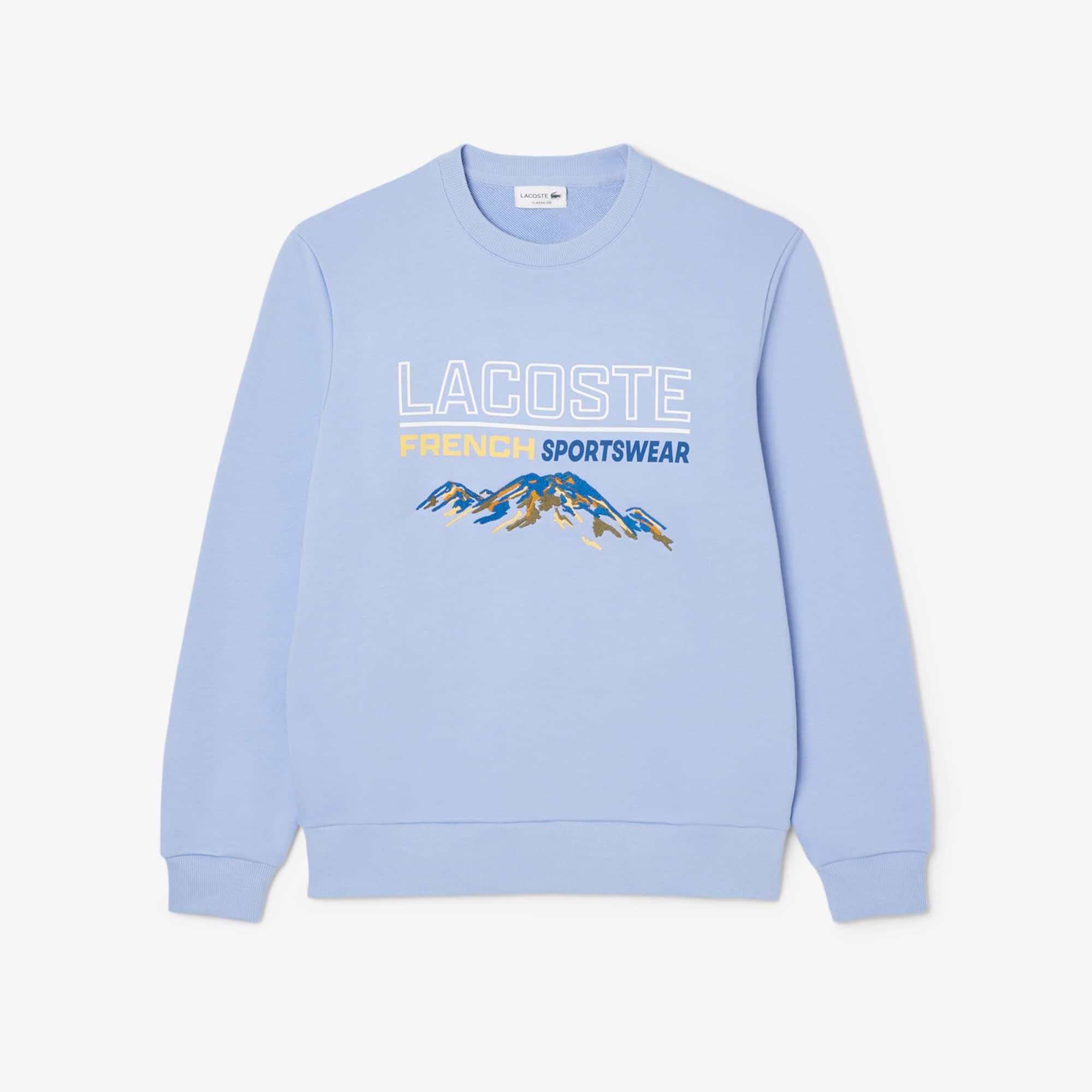 Lacoste Men's Embroidered Motif Fleece Sweatshirt - Xxl - 7 In Blue