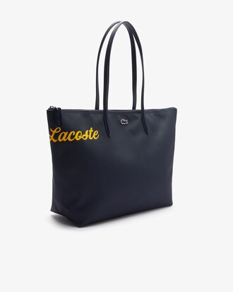 Grand sac cabas L.12.12 en toile piqu&eacute;e avec marquage