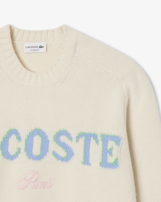 Men's Intarsia Branded Wool Sweater