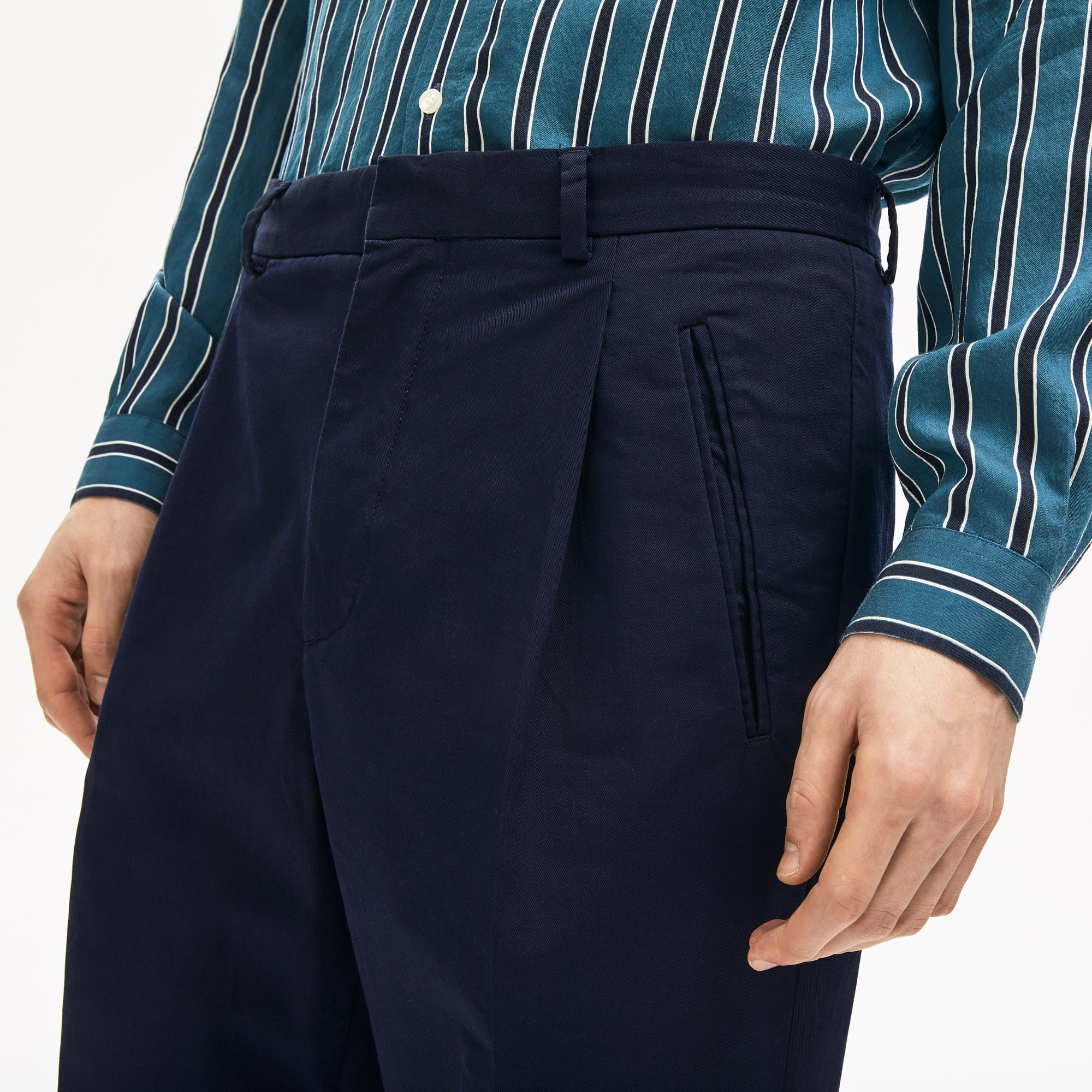 pleat front chinos