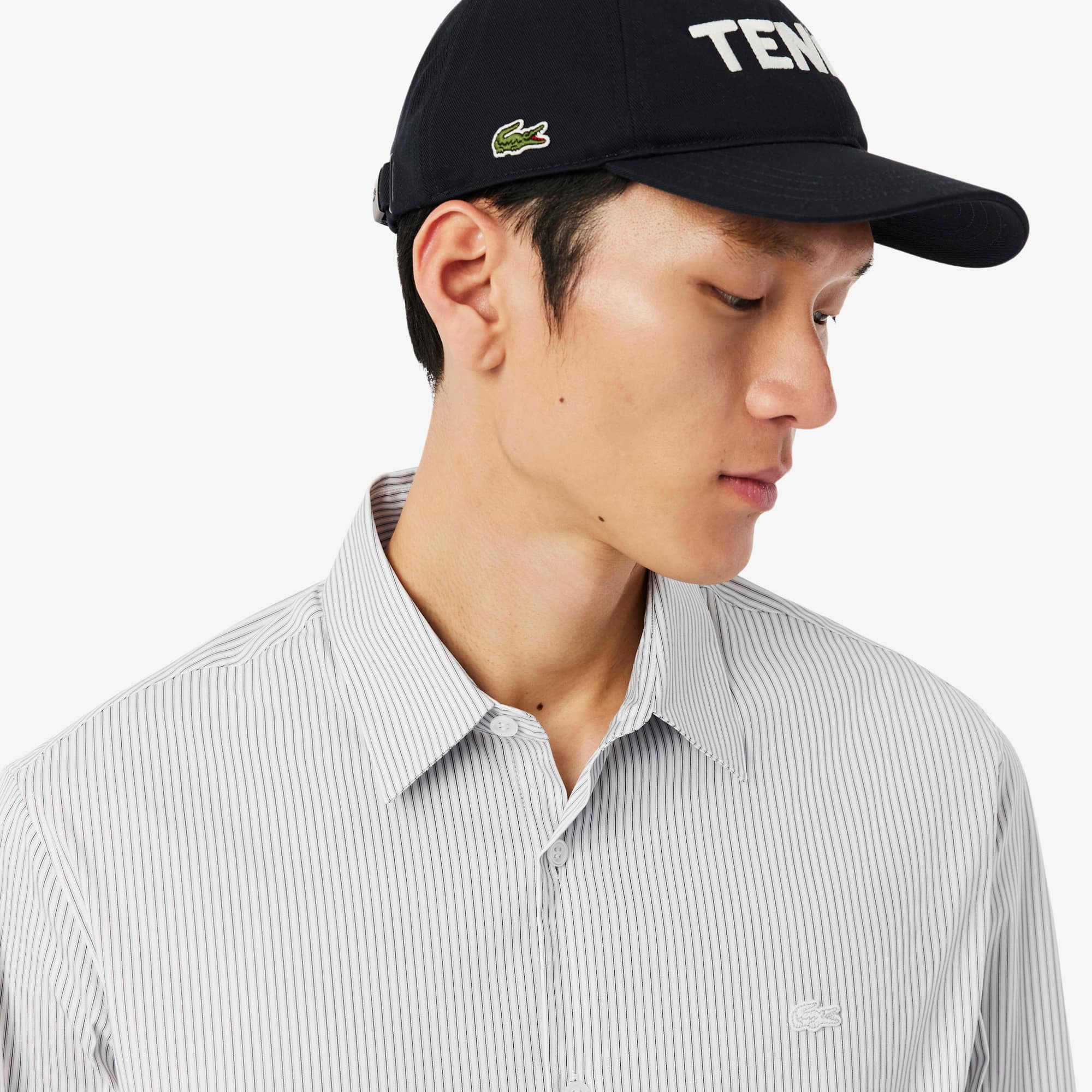 Slim Fit Striped Stretch Poplin Shirt