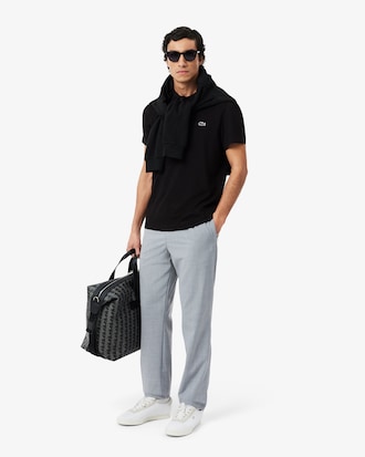 Polo regular fit en coton m&eacute;lang&eacute;