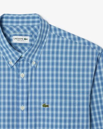 Men's Regular Fit Plaid Poplin Shirt