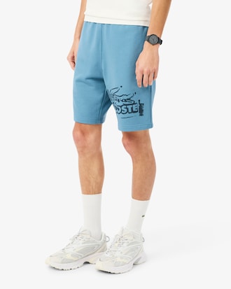 Shorts Para Hombre En Felpa De Algod&oacute;n Con Estampado Gr&aacute;fico