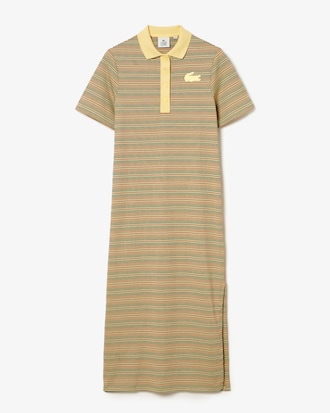Women&rsquo;s Lacoste LIVE Long Striped Cotton Polo Dress