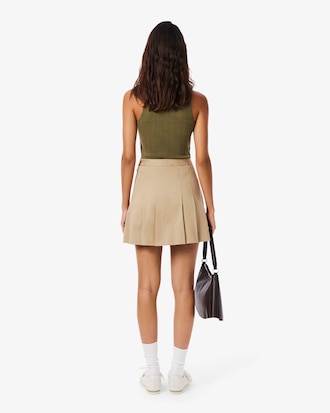 Women's Short Stretch Cotton Pleated Skirt