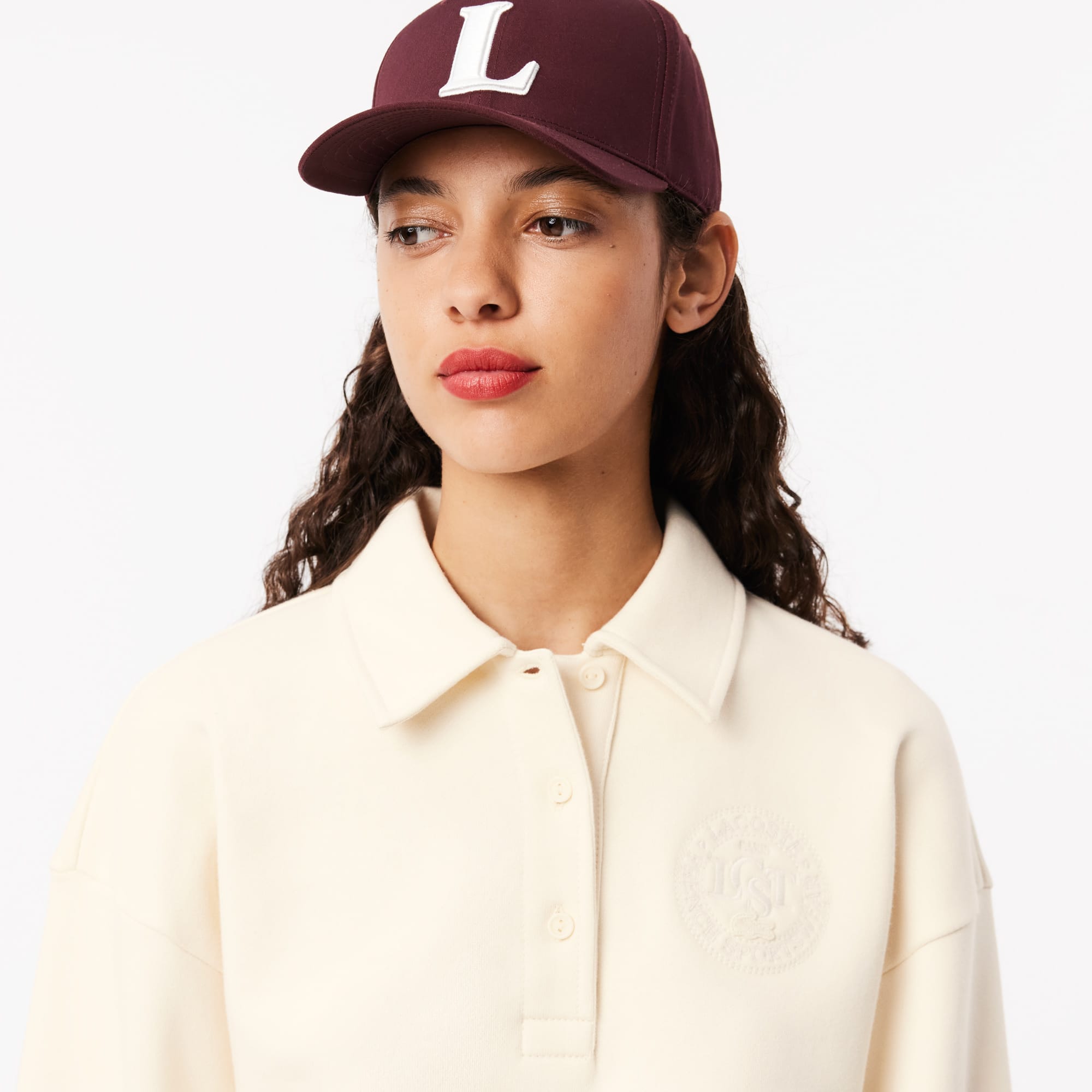 トップス Embroidery Polo Sweatshirt Women's Embroidered Fleece Polo Sweatshirt - Sweaters