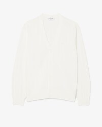 Rib Knit Cotton Blend Cardigan