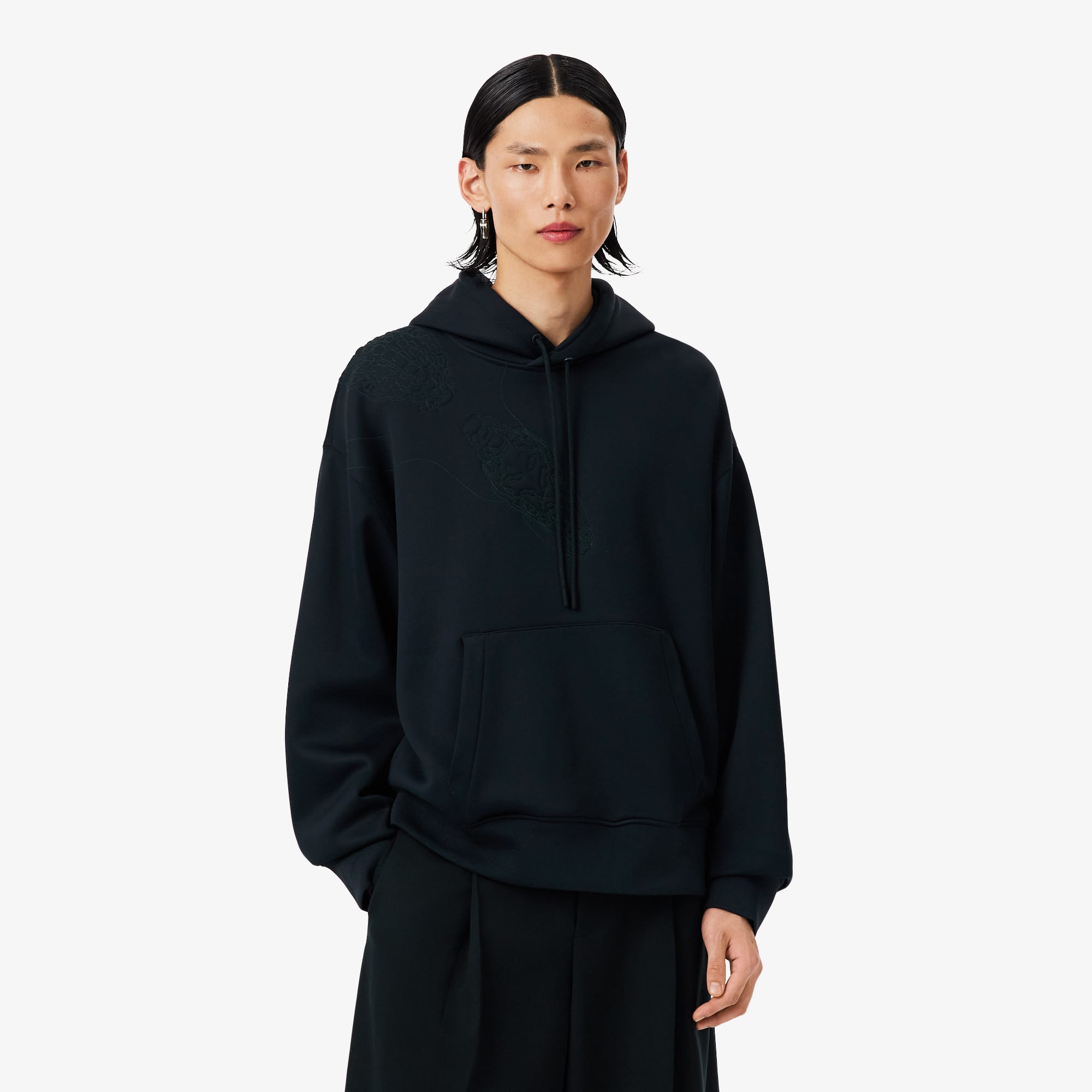 Runway Embroidered Crocodile Hoodie - Sweaters & Sweatshirts - New