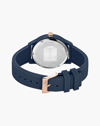 Women's L.12.12 Navy Silicone Petit Piqué Strap Watch