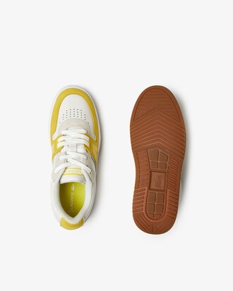 Sneakers L001 femme Lacoste en cuir color-blok semelle en gomme