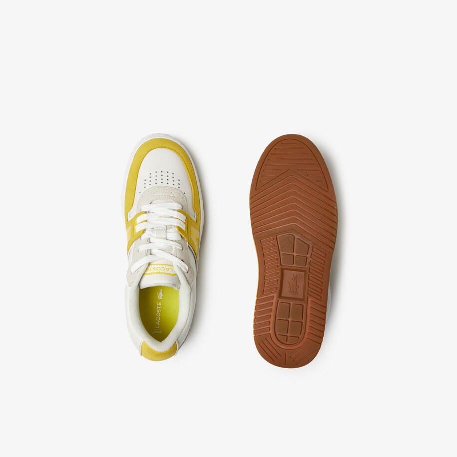 Women's Lacoste L001 Leather Gum Sole Colour-Block Trainers - Women's ...