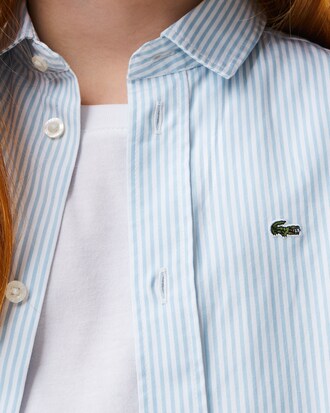 Kids' Striped Print Oxford Cotton Shirt