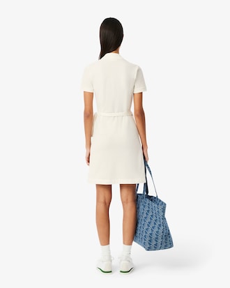 Vestido cruzado de minipiqu&eacute; el&aacute;stico para mujer