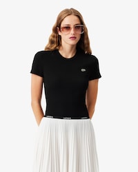 Playera Para Mujer De Corte Slim De Algod&oacute;n Acanalado