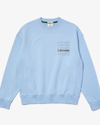 Men&rsquo;s Lacoste L!VE Loose Fit Crew Neck Print Fleece Sweatshirt