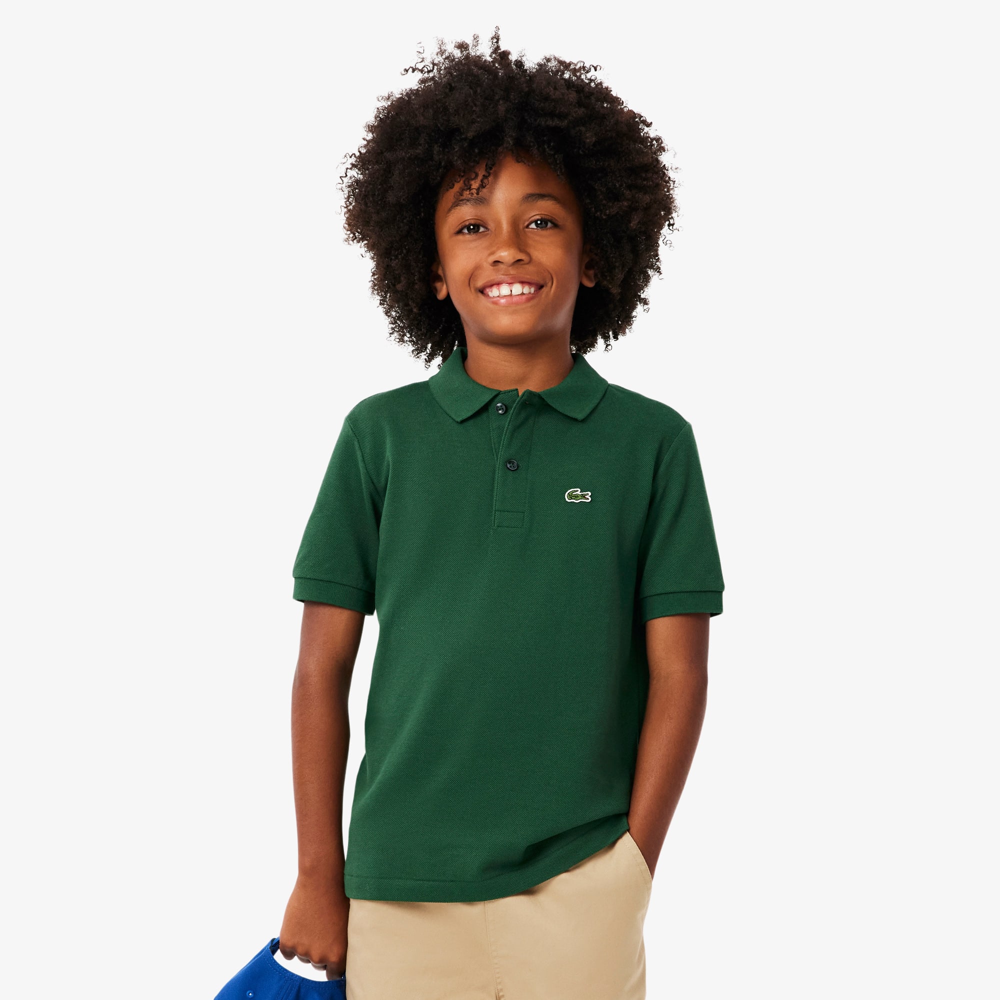 Lacoste Big Boys Cotton Petit Pique Polo Shirt - Green