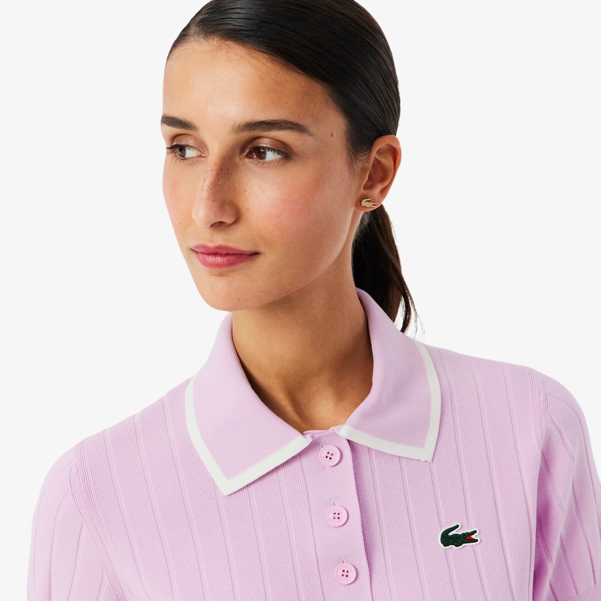Women's Short Sleeve Polo Collar Golf Sweater - Sweaters