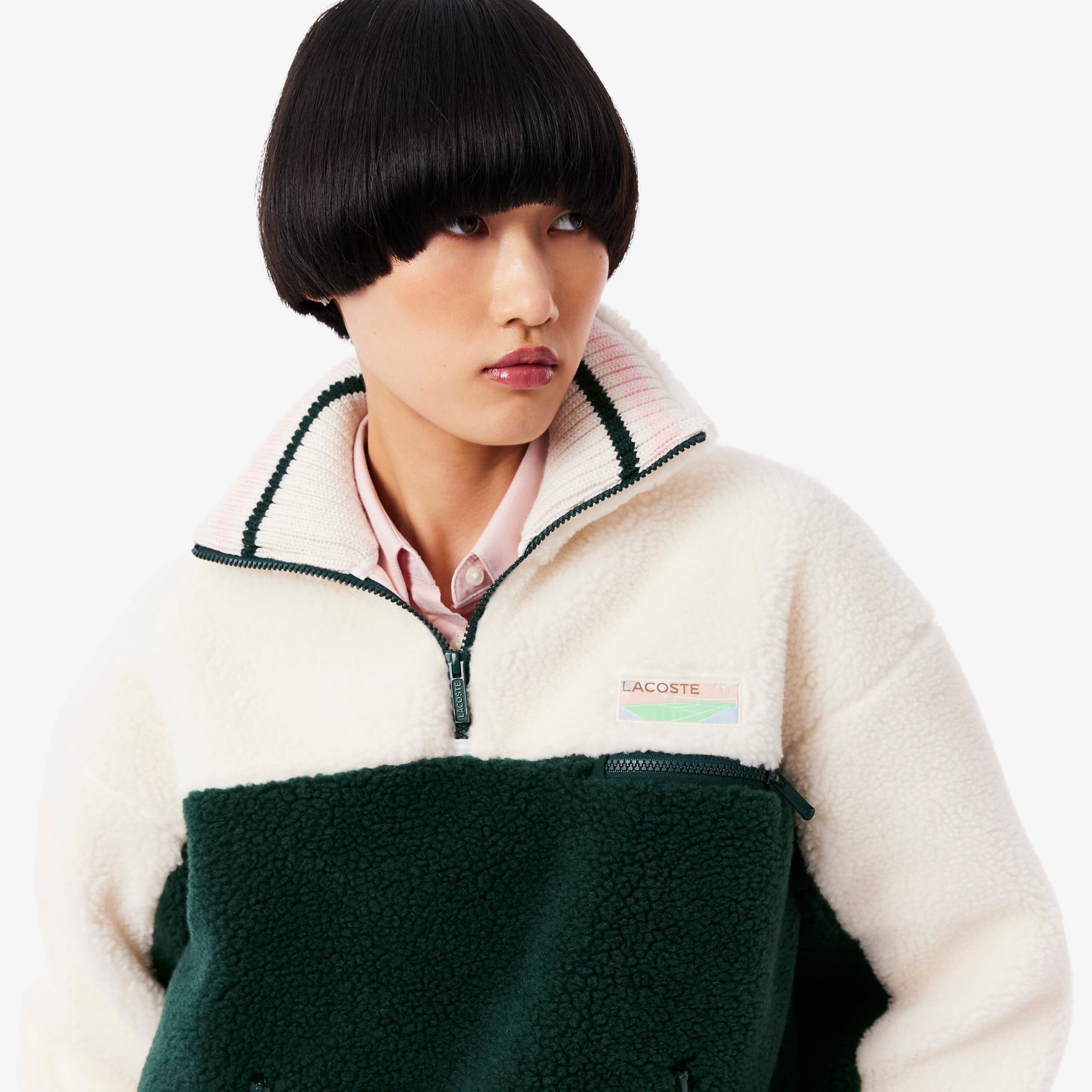 Women's High-Neck Oversized Fleece Sweatshirt