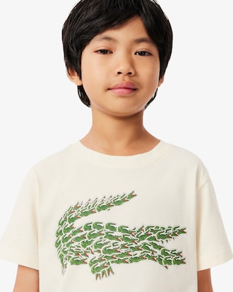 T-shirt coton imprim&eacute; crocodile
