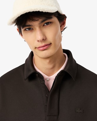 Men's Loose Fit Fleece Polo Sweatshirt