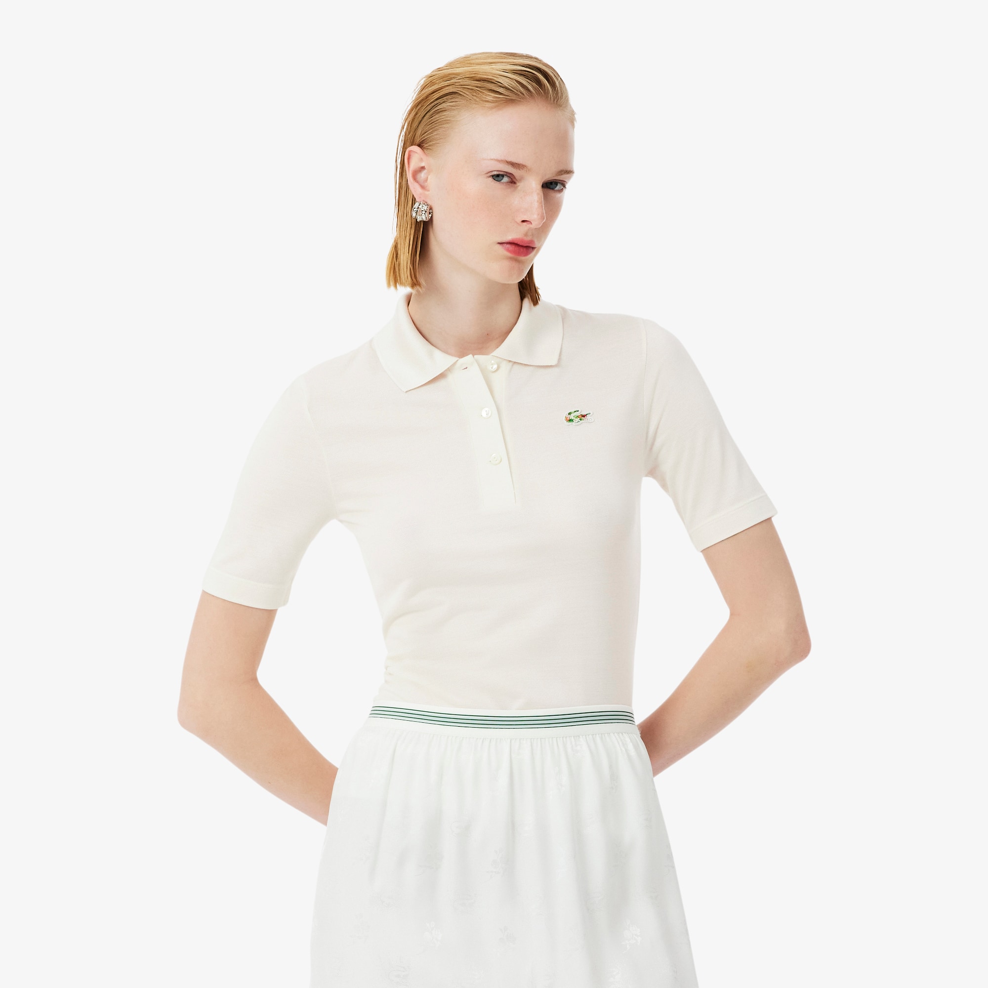 Runway Slim Fit Beaded Crocodile Silk Polo Shirt - undefined - New