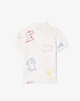 Kids' Crocodile Print Mini Piqué Polo