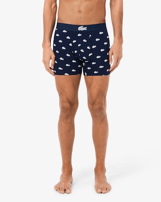 Lot de 3 boxers longs coton stretch imprim&eacute;
