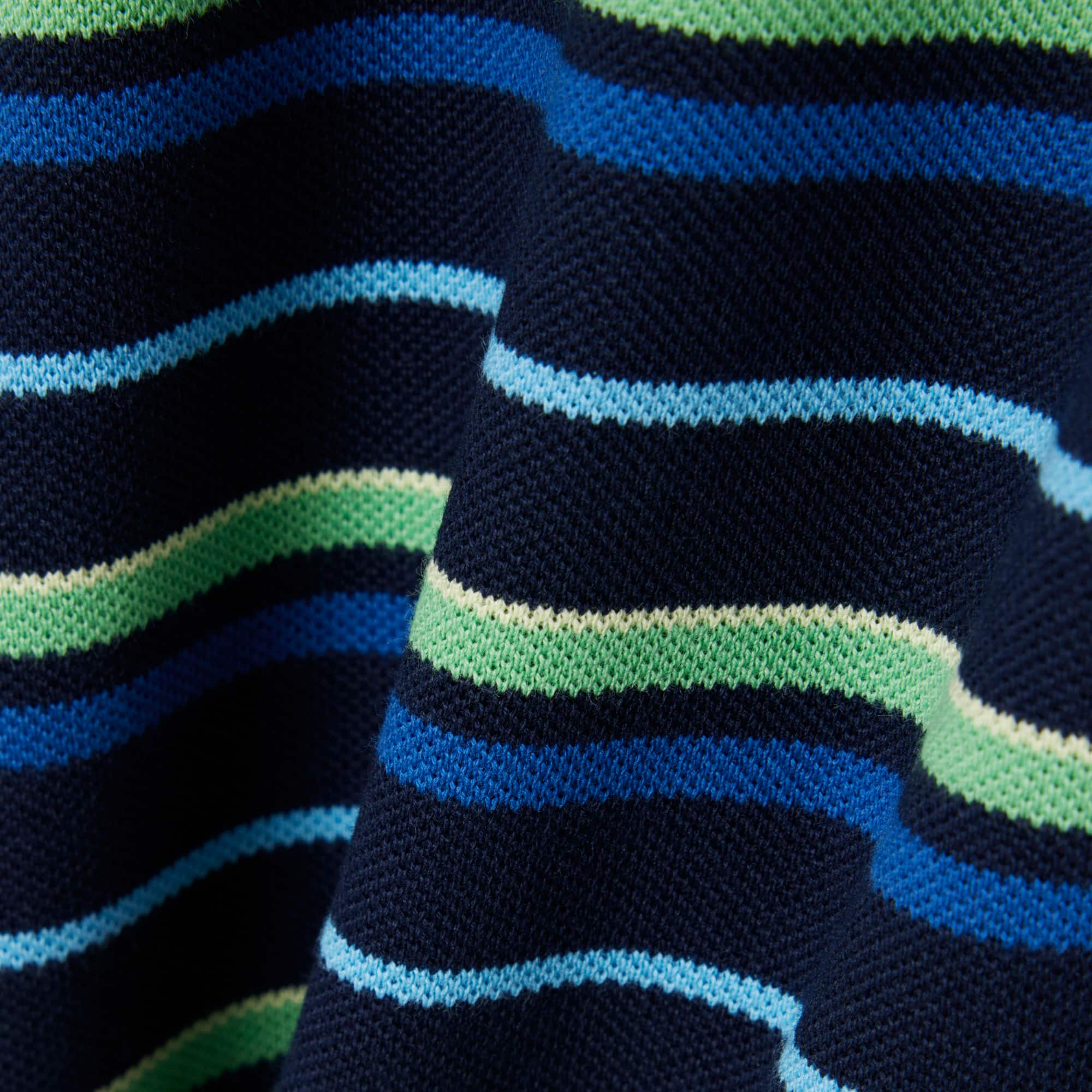 Boys' Contrast Stripe Petit Piqué Polo