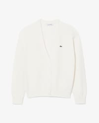Women's V-Neck Moss Stitch Cotton Cardigan
